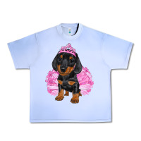 Grape Ice Balerina Dachshund With Tutu Urban Heavy Tee - RanaPortraitStore