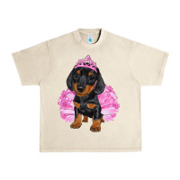 Sandshell Balerina Dachshund With Tutu Urban Heavy Tee - RanaPortraitStore
