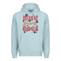 Blue Mist busy raising dogs Premium Hoodie - MaliasSmallBusiness