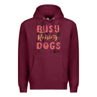 Burgundy busy raising dogs Premium Hoodie - MaliasSmallBusiness