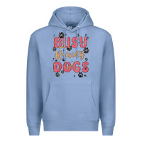 Colony Blue busy raising dogs Premium Hoodie - MaliasSmallBusiness