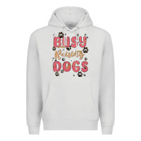 Dove Grey busy raising dogs Premium Hoodie - MaliasSmallBusiness