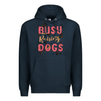 Navy busy raising dogs Premium Hoodie - MaliasSmallBusiness