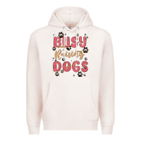 Pale Pink busy raising dogs Premium Hoodie - MaliasSmallBusiness