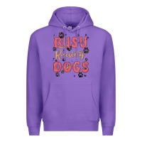 Purple busy raising dogs Premium Hoodie - MaliasSmallBusiness