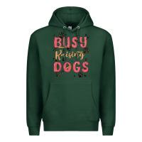 Sports Green busy raising dogs Premium Hoodie - MaliasSmallBusiness