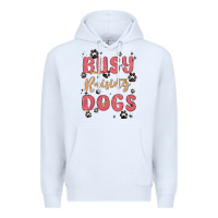 White busy raising dogs Premium Hoodie - MaliasSmallBusiness