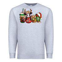 Heather Grey christmas baby calf coffee cups Premium Sweatshirt - Jasminsmagicworld