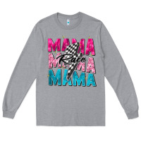 Heather Grey race mama Long Sleeve Tee - Zillion Design Studio