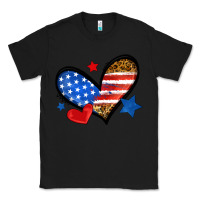 Black American flag heart leopard Classic Tee - Neo Western