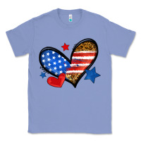 Colony Blue American flag heart leopard Classic Tee - Neo Western