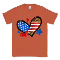 Copper American flag heart leopard Classic Tee - Neo Western