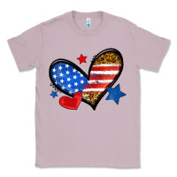 Lilac American flag heart leopard Classic Tee - Neo Western