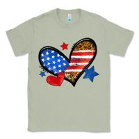 Matcha American flag heart leopard Classic Tee - Neo Western