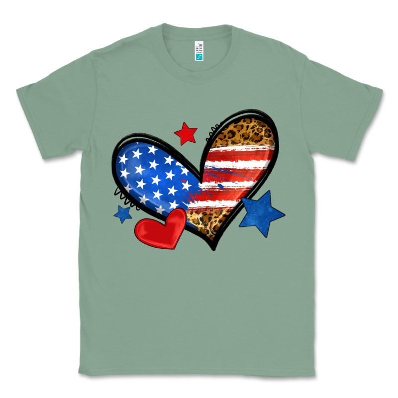 American Flag Heart Leopard Classic Tee by Neo Western | Teevron