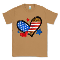 Toasted Coconut American flag heart leopard Classic Tee - Neo Western