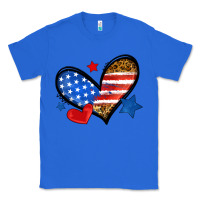 True Royal American flag heart leopard Classic Tee - Neo Western