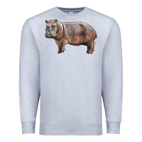 Heather Grey hippopotamus Premium Sweatshirt - LillyAllenDesigns