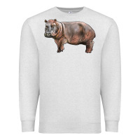 Oatmeal Heather hippopotamus Premium Sweatshirt - LillyAllenDesigns