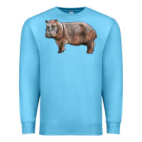 Ocean Blue hippopotamus Premium Sweatshirt - LillyAllenDesigns