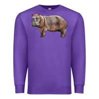 Purple hippopotamus Premium Sweatshirt - LillyAllenDesigns