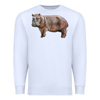 White hippopotamus Premium Sweatshirt - LillyAllenDesigns