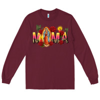 Burgundy our lady of guadalupe mama Long Sleeve Tee - CTS Tumbler Store