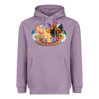 Lavender easter coop animals farm chicken chiks rooster flowers butterfly Heavyweight Hoodie - Artiststas