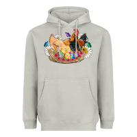 Moon Dust easter coop animals farm chicken chiks rooster flowers butterfly Heavyweight Hoodie - Artiststas