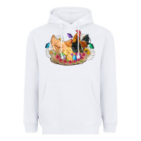 White easter coop animals farm chicken chiks rooster flowers butterfly Heavyweight Hoodie - Artiststas