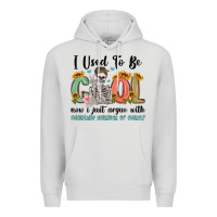 Dove Grey i used to be cool now i just argue with miniature Premium Hoodie - MaliasSmallBusiness