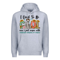 Heather Grey i used to be cool now i just argue with miniature Premium Hoodie - MaliasSmallBusiness
