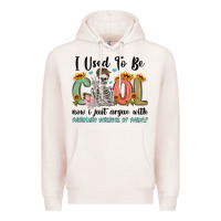 Pale Pink i used to be cool now i just argue with miniature Premium Hoodie - MaliasSmallBusiness