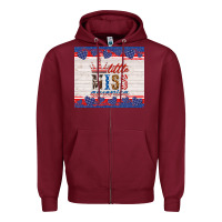 Burgundy 4th of july little miss America Zipper Hoodie - HRA Design Shop