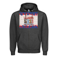 Charcoal Heather 4th of july little miss America Zipper Hoodie - HRA Design Shop