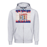 Heather Grey 4th of july little miss America Zipper Hoodie - HRA Design Shop