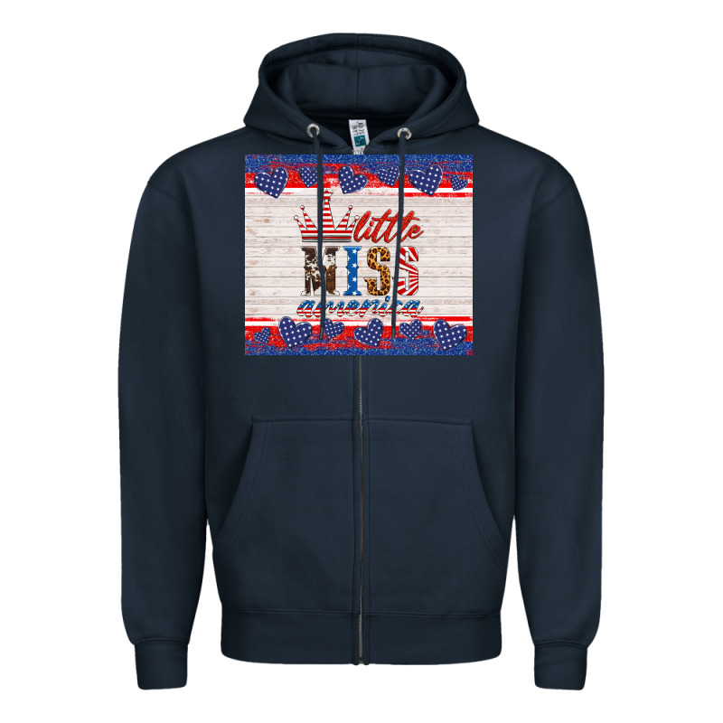 4th Of July Little Miss America Zipper Hoodie by HRA Design Shop | Teevron