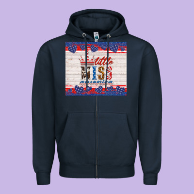 4th Of July Little Miss America Zipper Hoodie Designed By Hra Design Shop