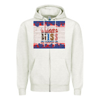 Oatmeal Heather 4th of july little miss America Zipper Hoodie - HRA Design Shop