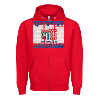 Red 4th of july little miss America Zipper Hoodie - HRA Design Shop