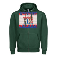 Sports Green 4th of july little miss America Zipper Hoodie - HRA Design Shop