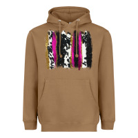 Toasted Coconut cow , yellow and pink glitter brushstrokes Heavyweight Hoodie - AdoDesignShop