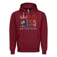 Burgundy little miss america Zipper Hoodie - HRA Design Shop