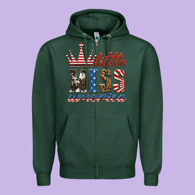 Little Miss America Zipper Hoodie Designed By Hra Design Shop