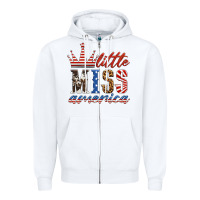 White little miss america Zipper Hoodie - HRA Design Shop