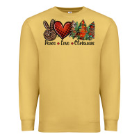 Antique Gold Peace love western christmas trees Premium Sweatshirt - Jasminsmagicworld