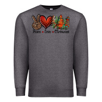 Charcoal Heather Peace love western christmas trees Premium Sweatshirt - Jasminsmagicworld