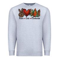 Heather Grey Peace love western christmas trees Premium Sweatshirt - Jasminsmagicworld