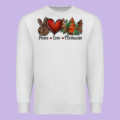 Peace Love Western Christmas Trees Premium Sweatshirt Designed By Jasminsmagicworld
