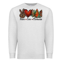 Oatmeal Heather Peace love western christmas trees Premium Sweatshirt - Jasminsmagicworld